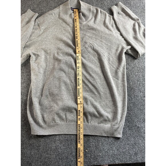 Roundtree Yorke Shirt Mens XLT  1/4 Zip Pullover Mock Neck Grey Sweater LS Fall - Picture 7 of 16